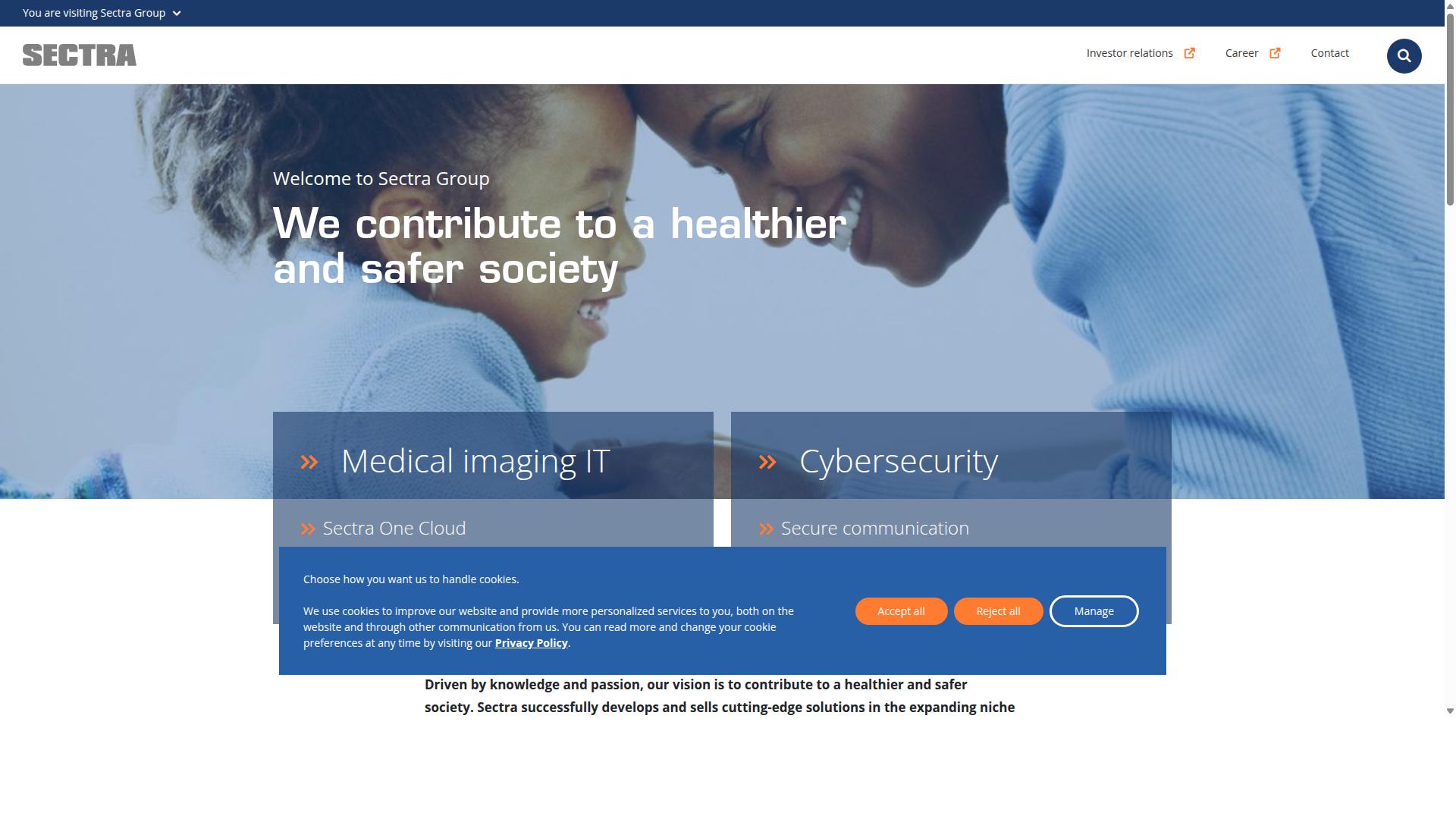 Sectra website